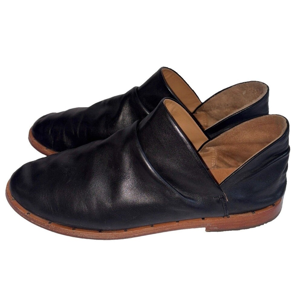 Beek Shoes Size 8.5 Puffin Loafers Black Soft Leather Handmade Ankle Bootie